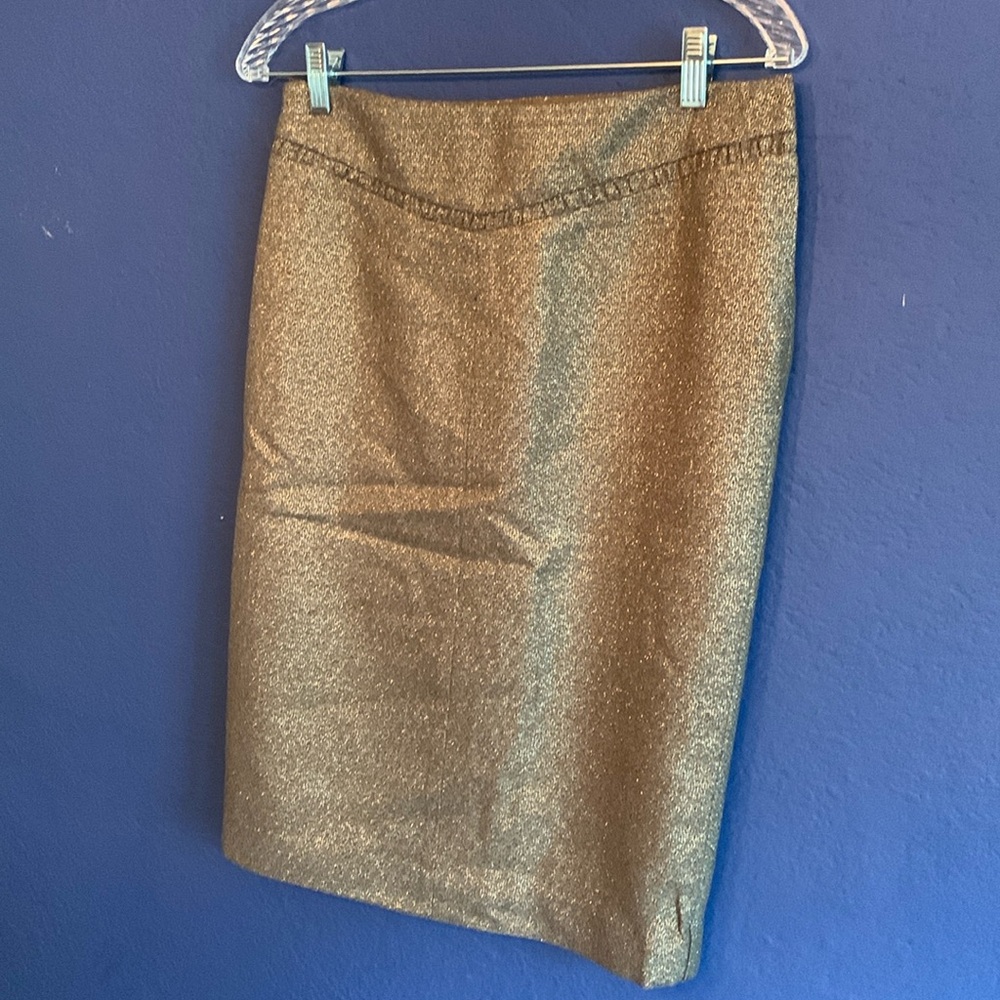 Club Monaco gold Metallic pencil skirt size 8 NWT